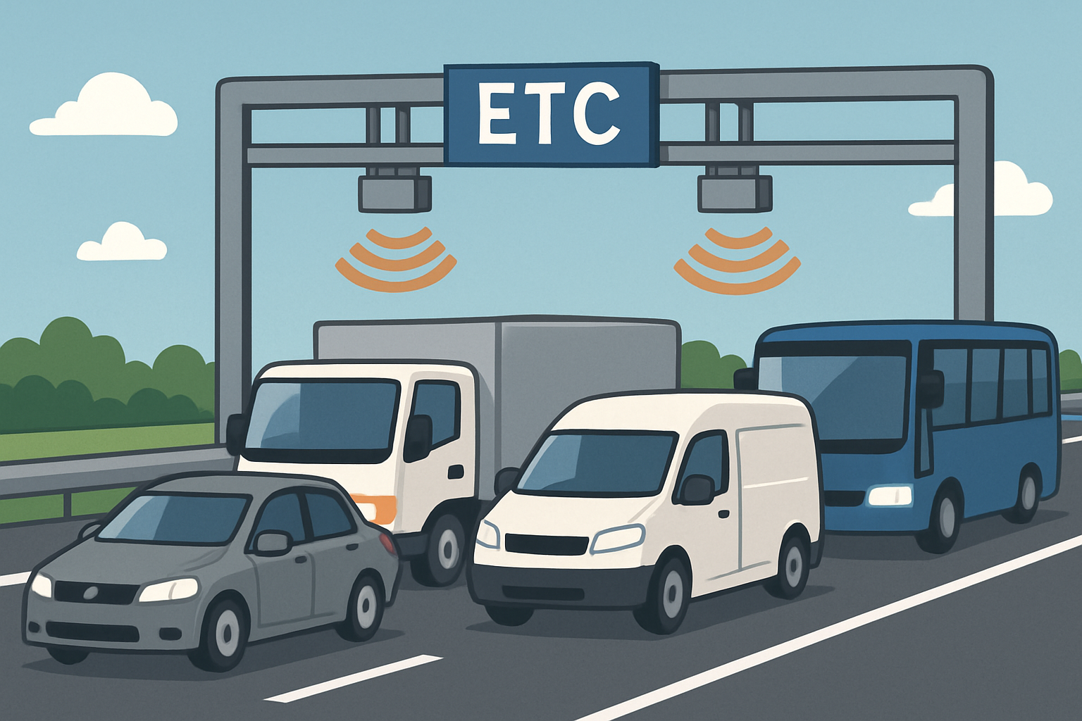 Fleet of vehicles using electronic toll collection
